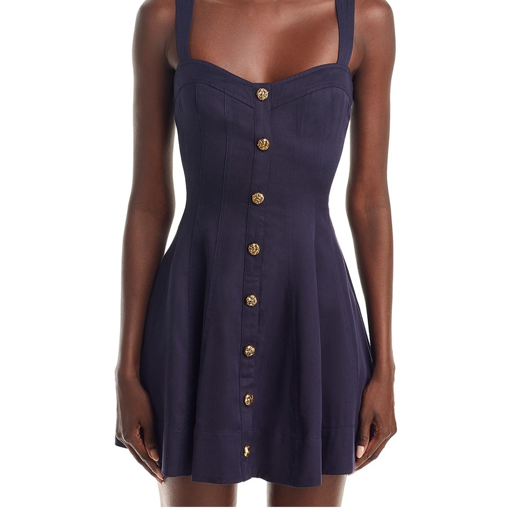 Aqua Blue and Gold Mini Sundress